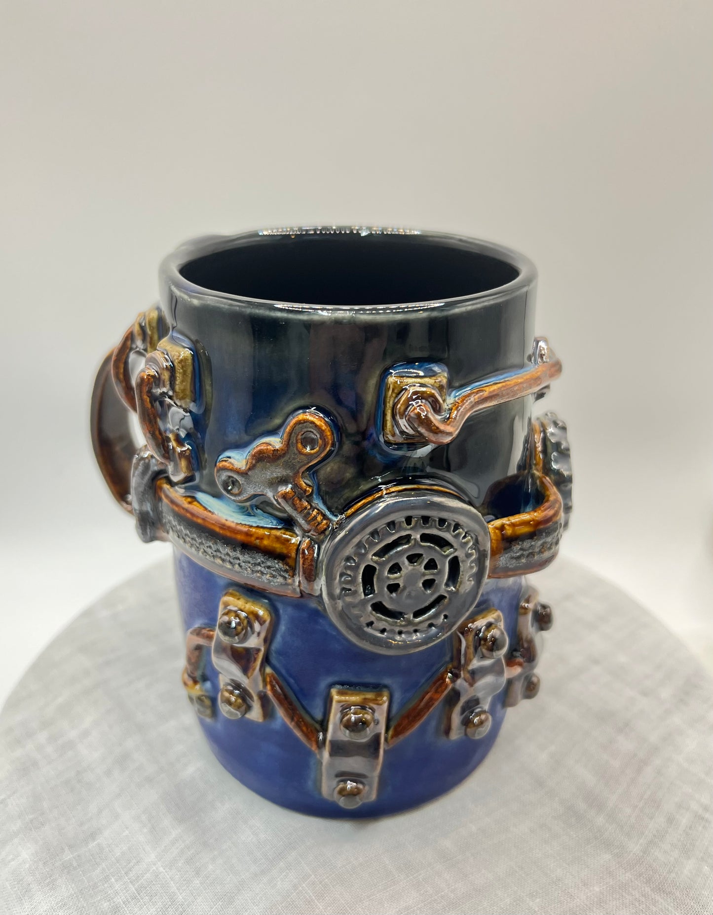 Industrial / Steampunk Mug: Zipper Handle