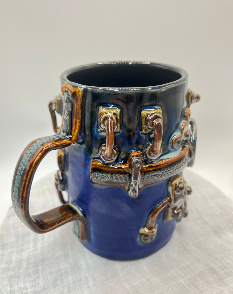 Industrial / Steampunk Mug: Zipper Handle