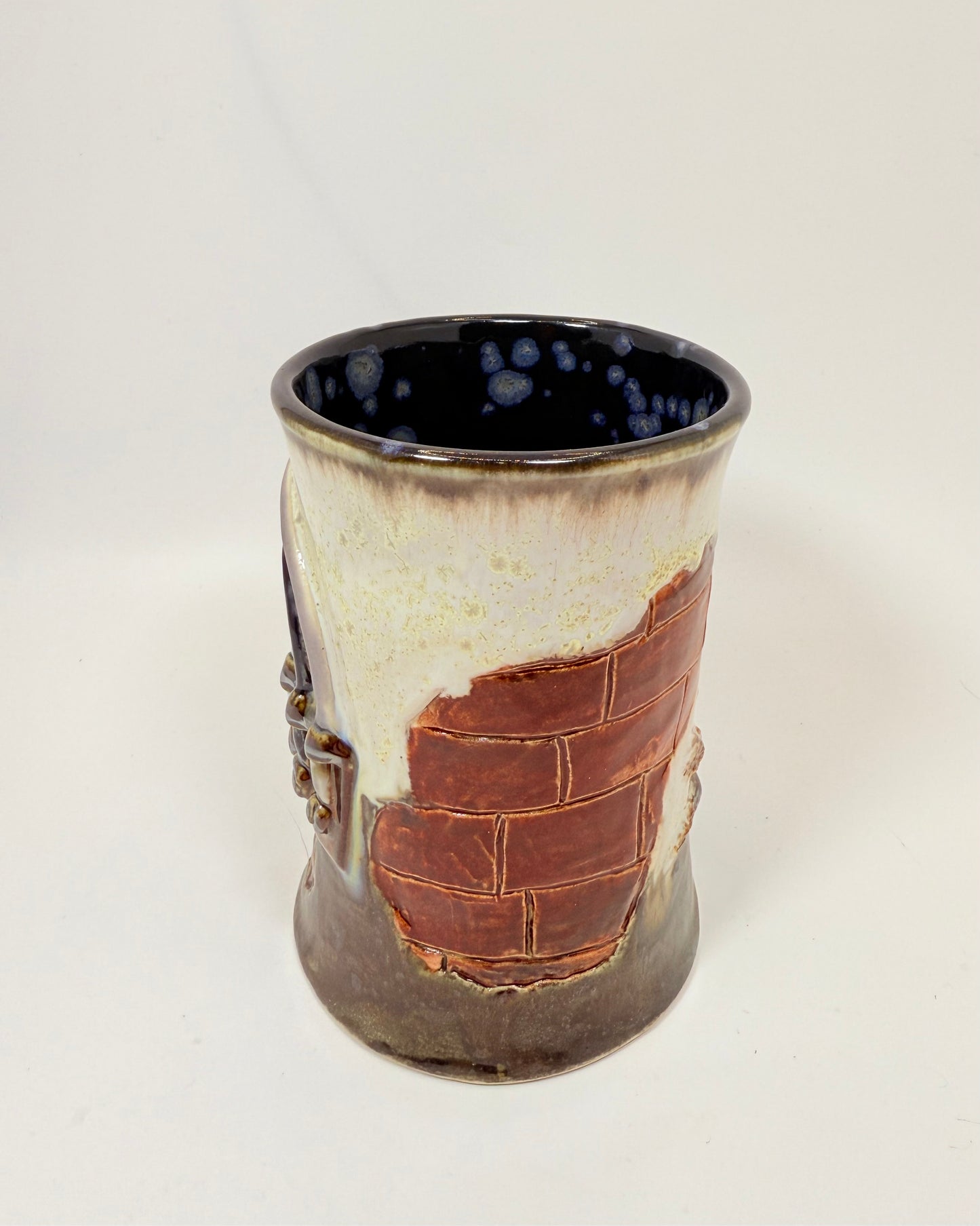 Industrial / Steampunk Mug: Brick + Wires (Side Handle)