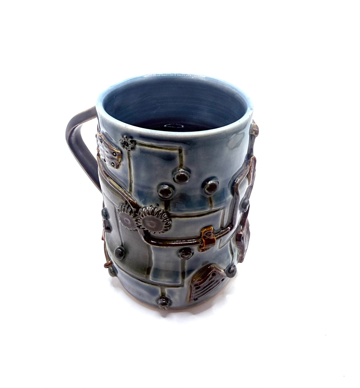 Industrial / Steampunk Mug: Blue Circuit