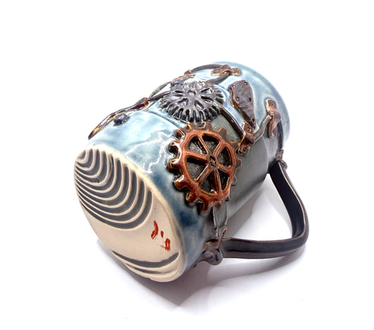 Industrial / Steampunk Mug: Blue Circuit